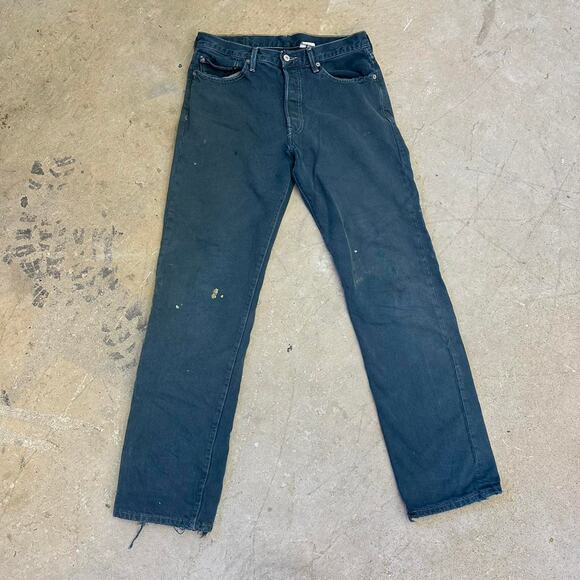 Levi Men's 33' Jeans Blue Cotton Distressed Straight Leg Denim Vintage Rare Pant - Picture 1 of 5
